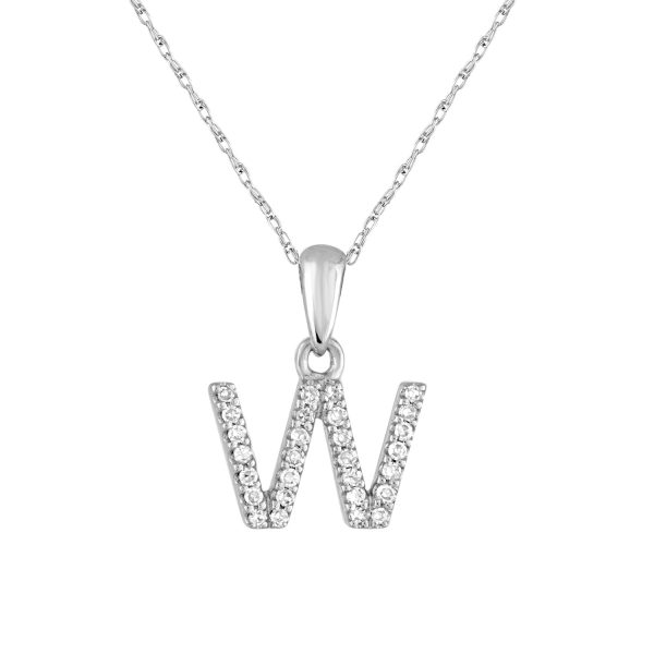 109378 fv 5caa5c33 36db 4ce9 87df b867eb6195cd 14k White Gold Diamond Initial Necklace W