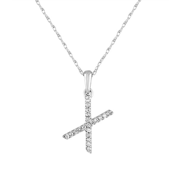 109379 fv d80fe0ab e25a 4643 9e9b 178cb4bf7c0b 14k White Gold Diamond Initial Necklace X