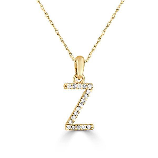 109381 bv White 14k Gold Diamond Initial Necklace Z