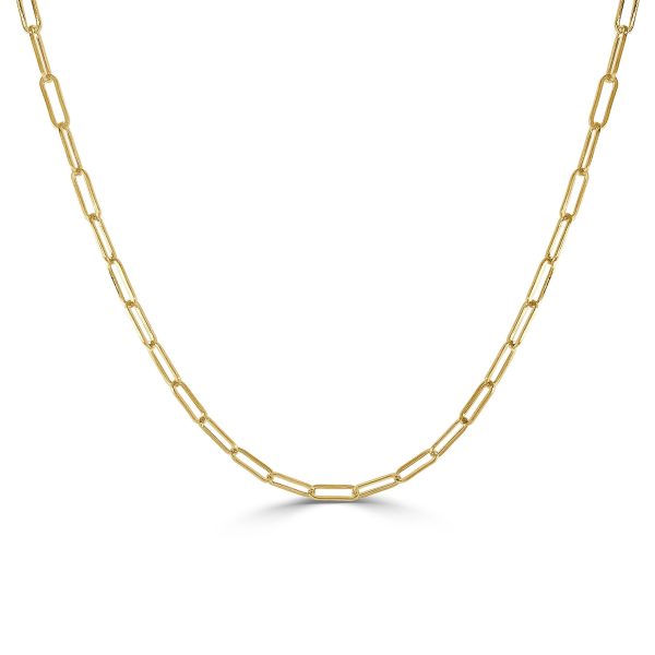 109392 fv Paperclip Link Necklace in 14K Yellow Gold