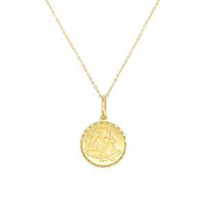 109486 fv Zodiac Gemini Necklace in 14K Yellow Gold