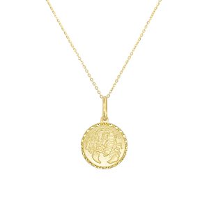 109488 fv Zodiac Scorpio Necklace in 14K Yellow Gold