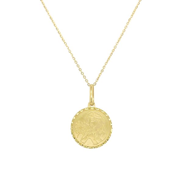 109491 fv Zodiac Virgo Necklace in 14K Yellow Gold