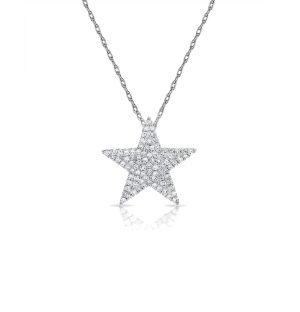 109493 fv Diamond Star Necklace in 14K White Gold