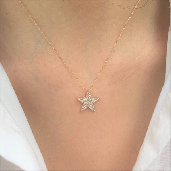 109494 av Diamond Star Necklace in 14K Yellow Gold