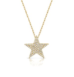 109494 fv Diamond Star Necklace in 14K Yellow Gold