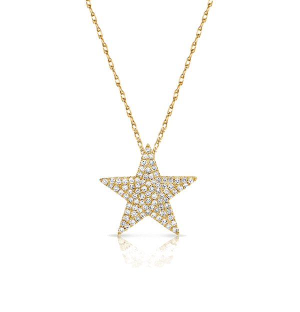 109494 fv Diamond Star Necklace in 14K Yellow Gold