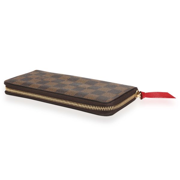 109554 stamp Louis Vuitton Damier Ebene Cherry Clémence Wallet