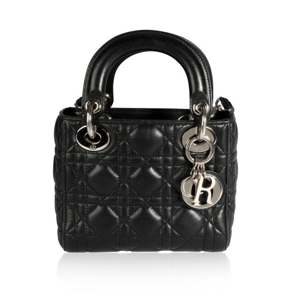 109561 fv Dior Black Cannage Lambskin Mini Lady Dior Bag