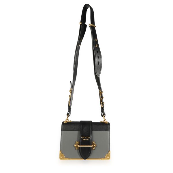 109589 bv aaf891f7 f9e0 4e32 8f7e bee0e77bdb1e Prada Black Saffiano Mercurio City Calf Leather Cahier Bag