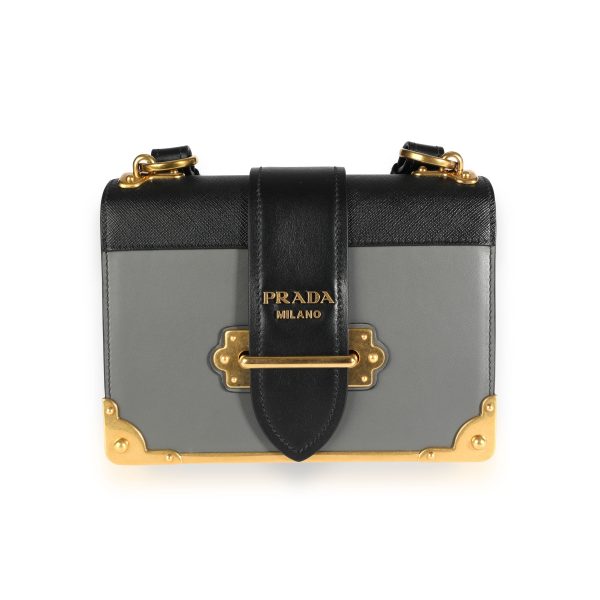 109589 fv ce741d75 b76c 4af0 abcb 8a2061300fb6 Prada Black Saffiano Mercurio City Calf Leather Cahier Bag