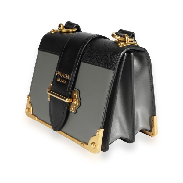 109589 sv c9c9401f 7f0d 4b18 a72f 9ef883d968a8 Prada Black Saffiano Mercurio City Calf Leather Cahier Bag