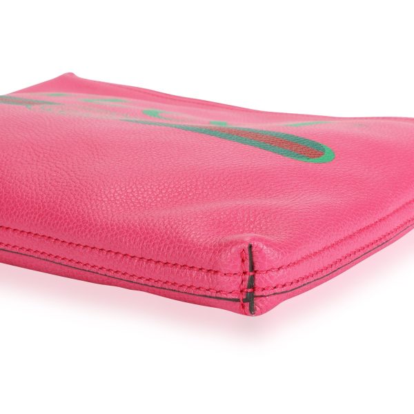 109600 clasp Gucci Hot Pink Leather Portfolio Clutch