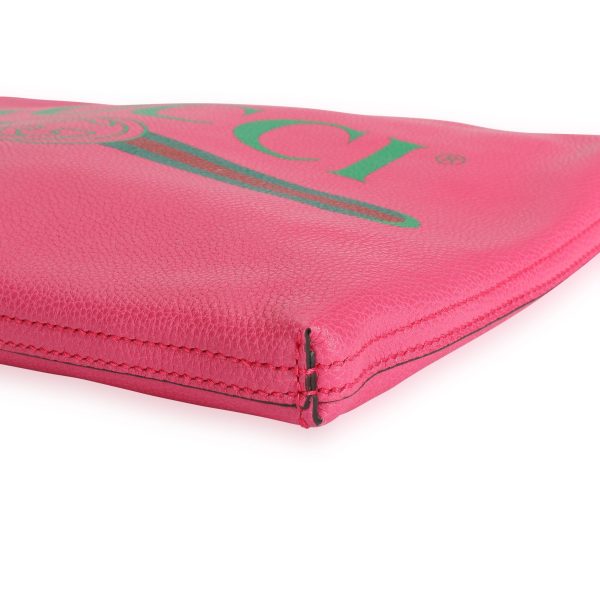 109602 clasp Gucci Hot Pink Leather Portfolio Clutch