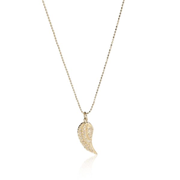 109625 fv Sydney Evan Angel Wing Pendant in 14K Yellow Gold I J SI2 014 CTW