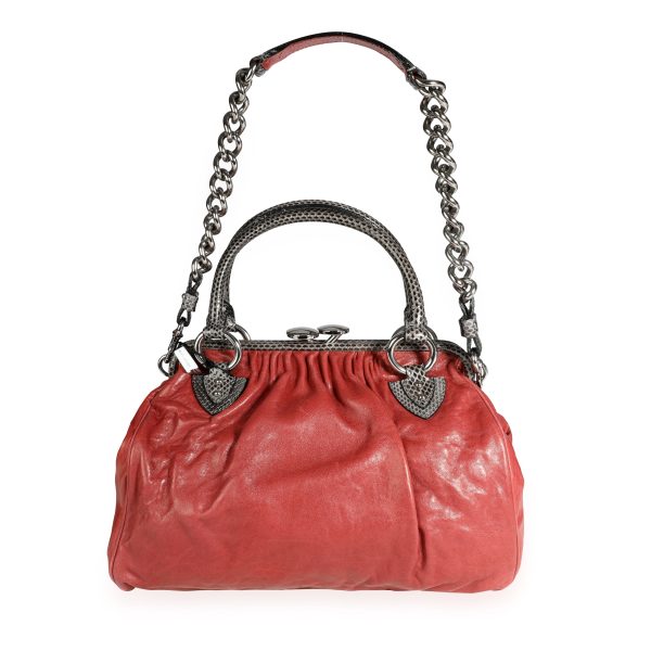 109682 bv 3cb3535d dddb 4f09 9b5d 16a4d340b4b9 Marc Jacobs Red Leather Gray Snakeskin Stam Bag