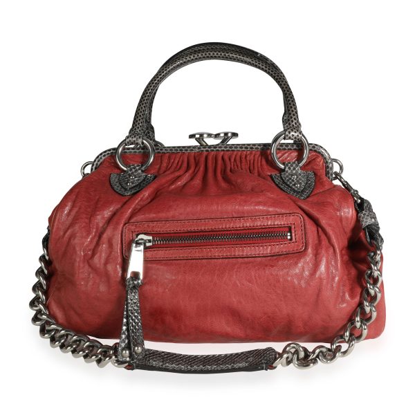 109682 pv 3ab1641d 588a 4ea0 9d7e cfab43c88c19 Marc Jacobs Red Leather Gray Snakeskin Stam Bag