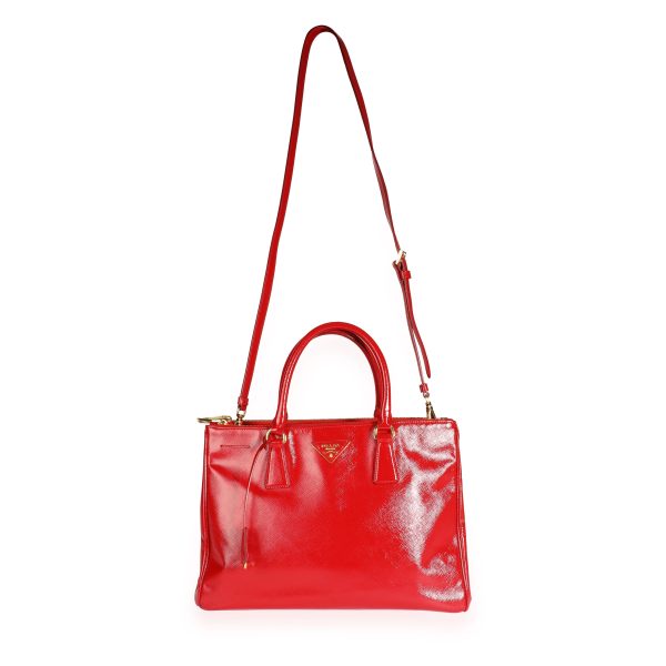 109686 bv 0faeece5 460c 4b2d a9f2 0f706e1adf89 Prada Rosso Vernice Saffiano Leather Medium Double Zip Tote