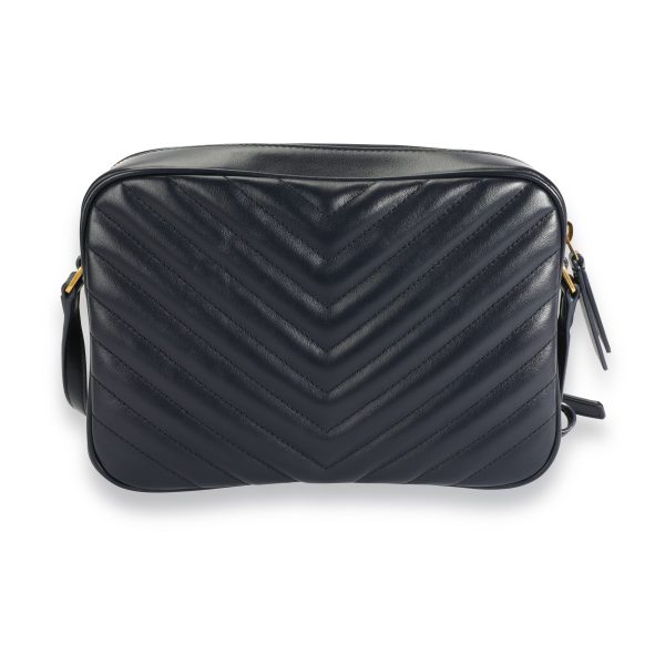 109697 pv Saint Laurent Navy Matelassé Calfskin Lou Camera Bag