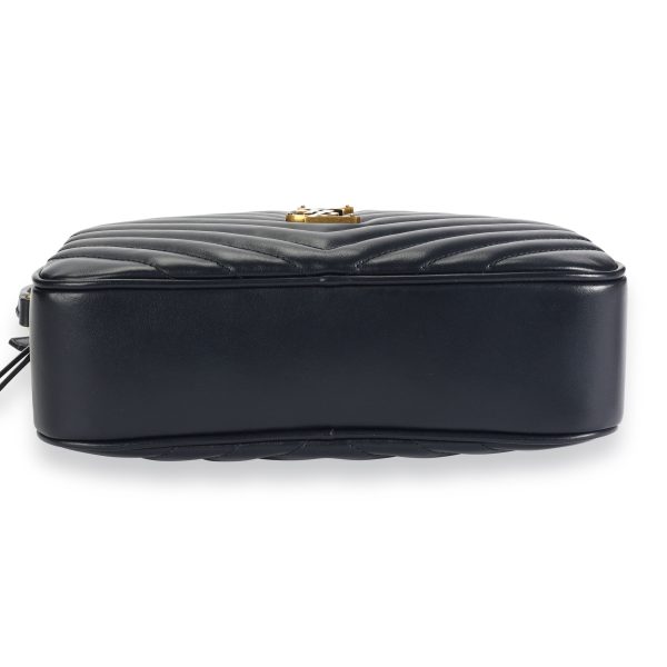 109697 stamp Saint Laurent Navy Matelassé Calfskin Lou Camera Bag