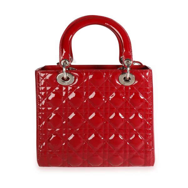 109743 pv 0e77a0d3 225d 4b93 b1d0 20b7d52ad798 Dior Red Cannage Quilted Patent Leather Medium Lady Dior Bag