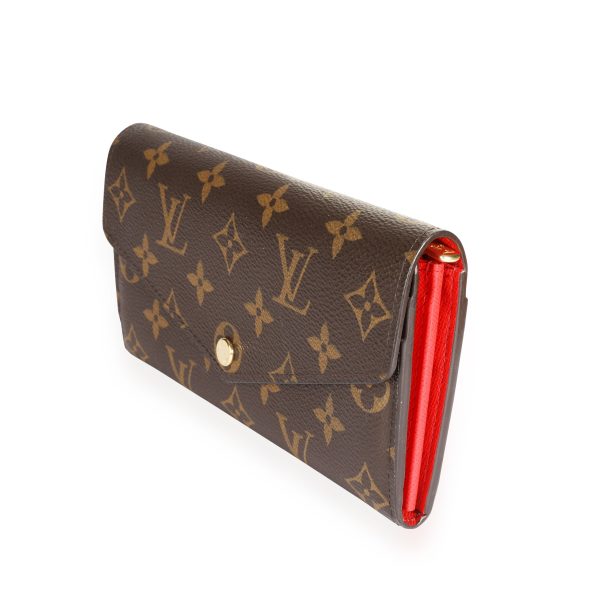 109751 sv Louis Vuitton Monogram Canvas Coquelicot Sarah Wallet