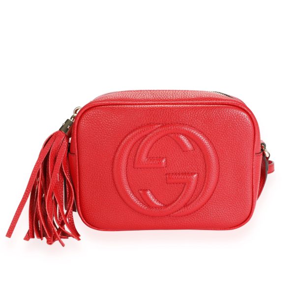 109773 fv Gucci Red Pebbled Leather Soho Disco Bag