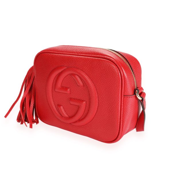 109773 sv Gucci Red Pebbled Leather Soho Disco Bag