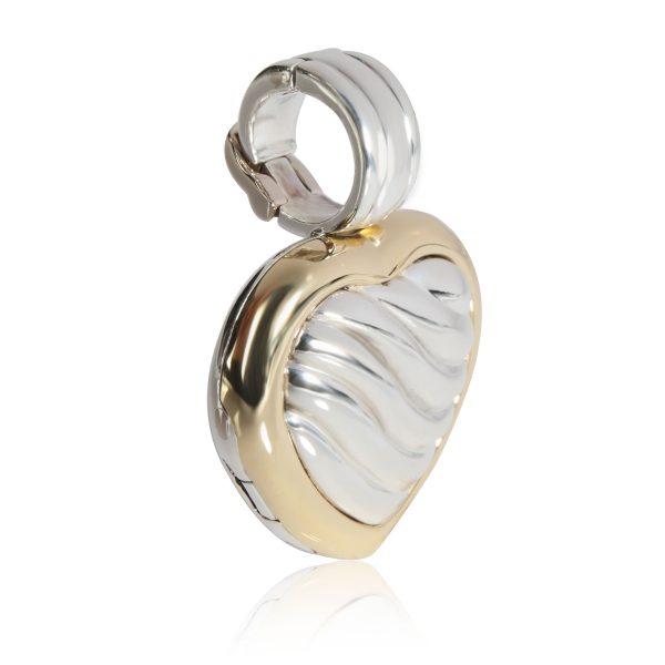 109824 sv David Yurman Cable Heart Locket in 18K Yellow GoldSterling Silver