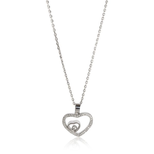 109952 fv Chopard Happy Hearts Diamond Pendant in 18K White Gold 025 CTW