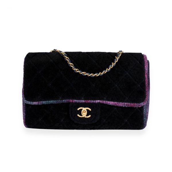 110003 fv 14d17b77 f678 4794 a636 49e74a3bc908 Chanel Navy Shearling Purple Tweed Jumbo Single Flap Bag