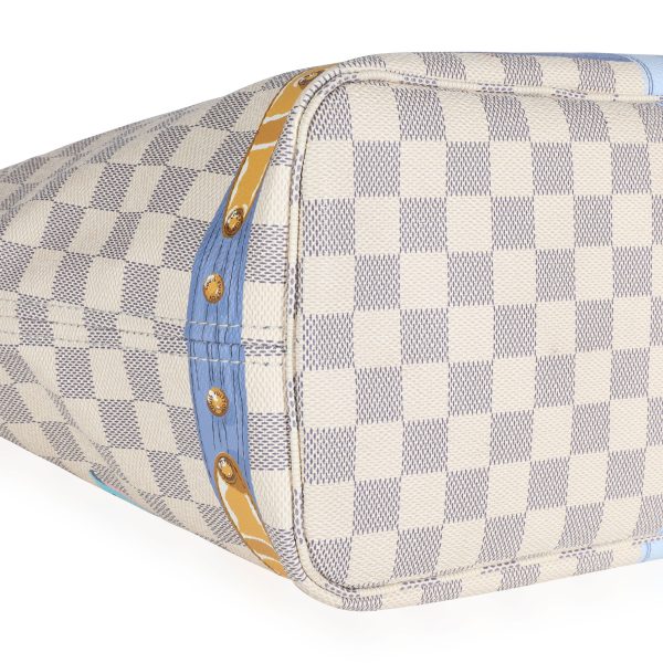 110025 clasp Louis Vuitton Damier Azur Summer Trunks Neverfull MM