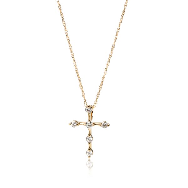 110062 fv 4c29c497 168f 4a90 9e90 e566d5fc514e 14K Yellow Gold Diamond Cross Pendant Necklace