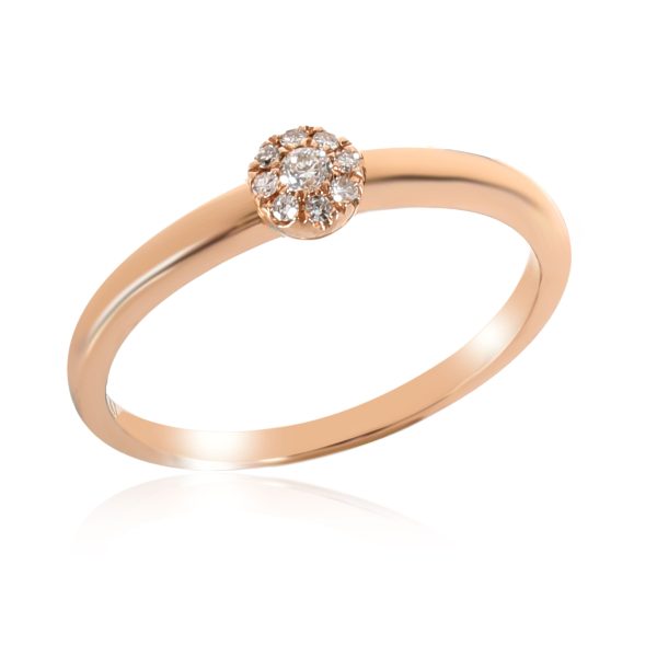 110064 av 14K Rose Gold Diamond Cluster Ring