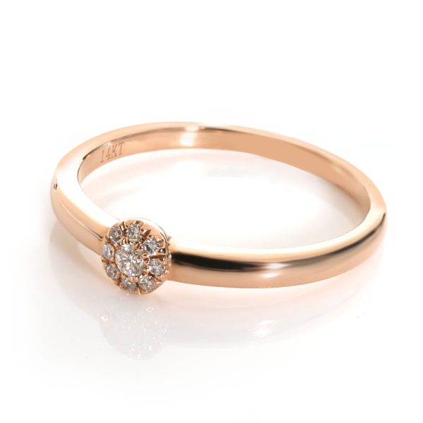 110064 sv 14K Rose Gold Diamond Cluster Ring