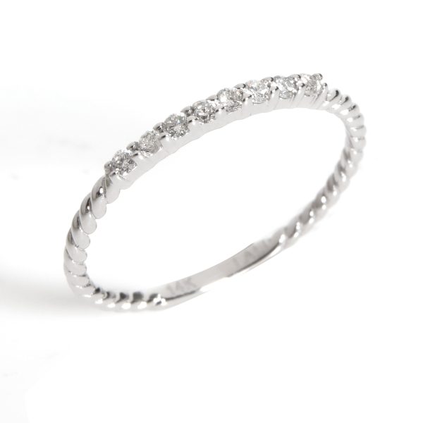 110068 pv Braided Diamond Wedding Band in 14KT White Gold 012 ctw