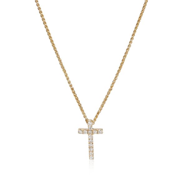 110069 fv a158abba a956 4159 8200 9831829ce416 Diamond Cross Pendant Necklace 14K Yellow Gold 010 ctw