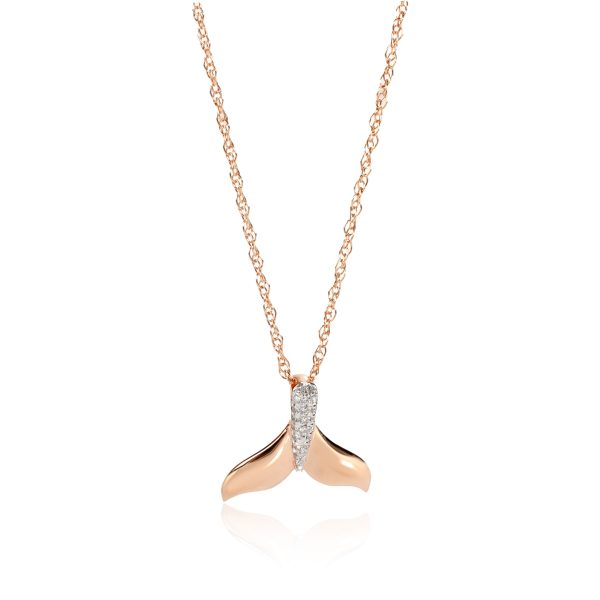 110083 fv 612a043d 6813 4198 acab 20aa122b0fe9 Diamond Dolphin Tail Pendant Necklace in 14K Rose Gold 006 ctw