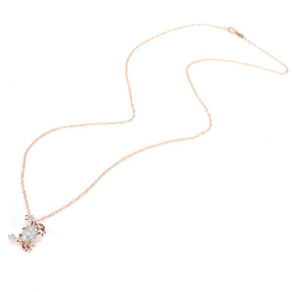 110088 pv Diamond Crab Pendant Necklace in 14K Rose Gold 015ctw