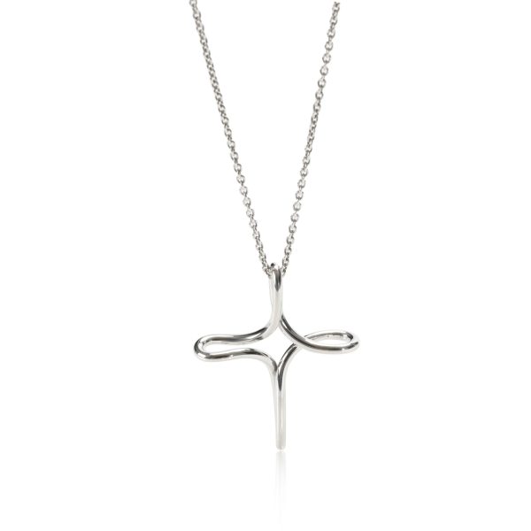 110133 fv Tiffany Co Elsa Peretti Infinity Cross Necklace in Sterling Silver