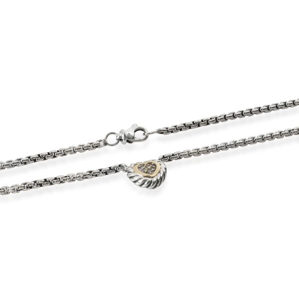 110151 clasp 2904e45a dc46 415a bd2a 0025c27e813c David Yurman Cookie Heart Diamond Necklace in 18K GoldSterling Silver 005 CTW