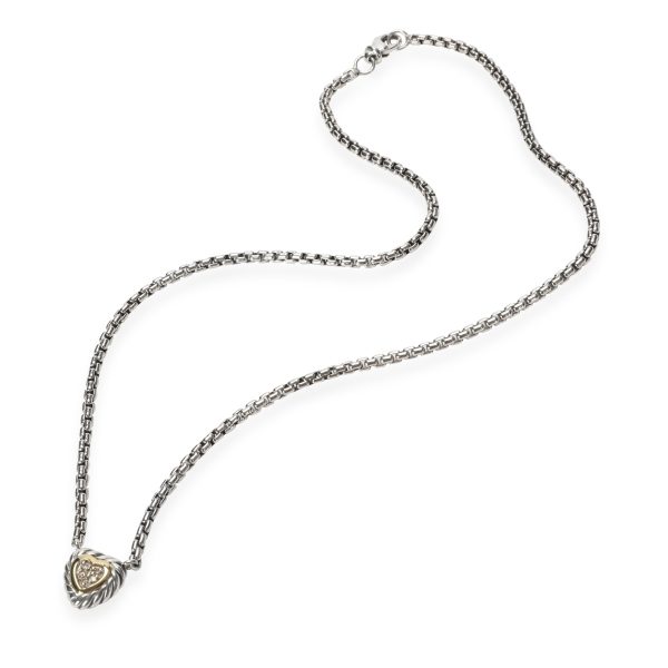 110151 pv a60558a2 e2fc 4adb a327 1aa75ae6748b David Yurman Cookie Heart Diamond Necklace in 18K GoldSterling Silver 005 CTW