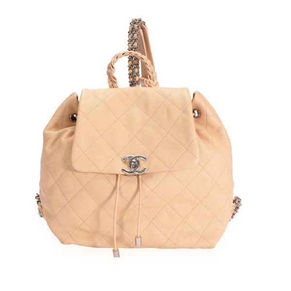 110220 fv c55421ff cca3 486d 8277 6601091dd9d5 Chanel Peach Quilted Calfskin Braided with Style Backpack