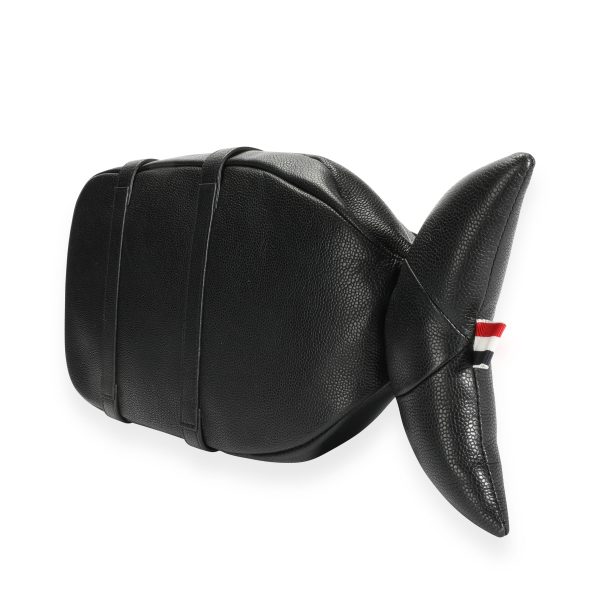 110253 clasp Thom Browne Black Pebbled Leather Whale Bag