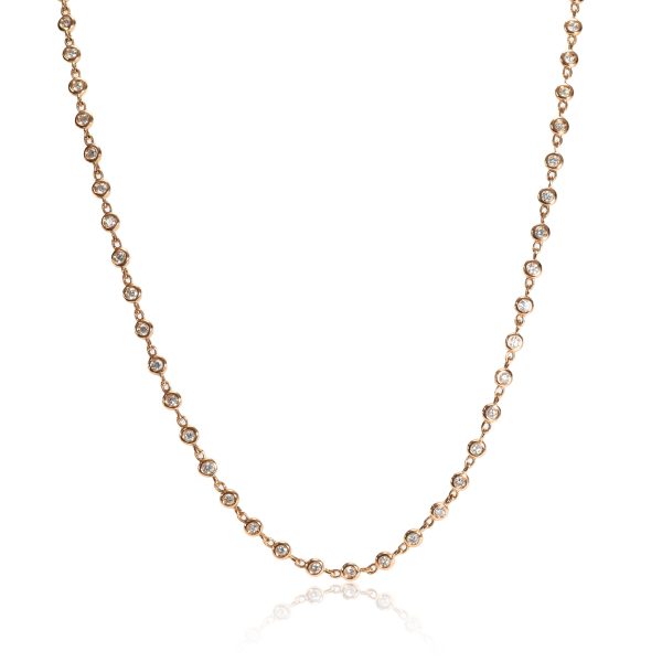 110316 fv Odelia Diamond Station Necklace in 18K Rose Gold 225 CTW