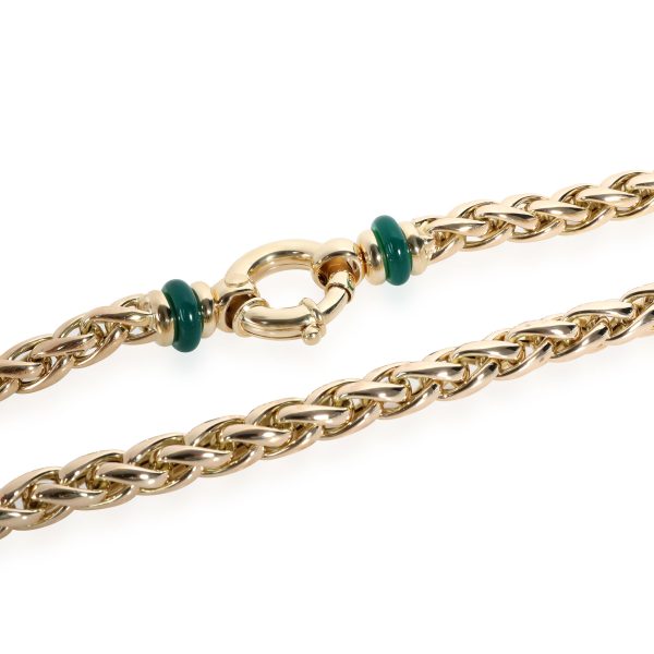 110317 clasp dc18b5d9 5f6f 4095 80f7 55a10f02618d Braided Chain with Green Chalcedony Accents 14K Yellow Gold