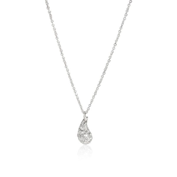 110397 fv 2538914b 32ea 46ca a0ad f4c117936b12 Tiffany Co Elsa Peretti Diamond Teardrop Pendant in Platinum 075 CTW