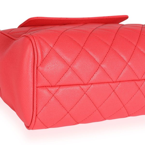 110515 box Chanel Strawberry Quilted Caviar Shopping Tote