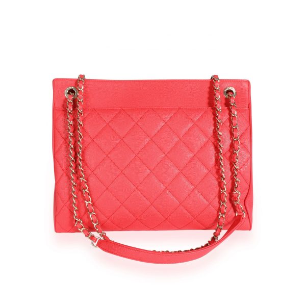 110515 pv Chanel Strawberry Quilted Caviar Shopping Tote