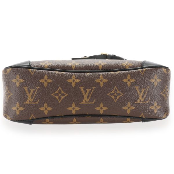 110671 stamp Louis Vuitton Monogram Canvas Black Leather Odéon NM PM Bag